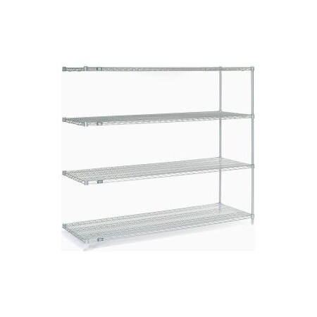 Global Equipment Nexel Stainless Steel Wire Shelving Add-On 54"W x 18"D x 63"H A18546S
